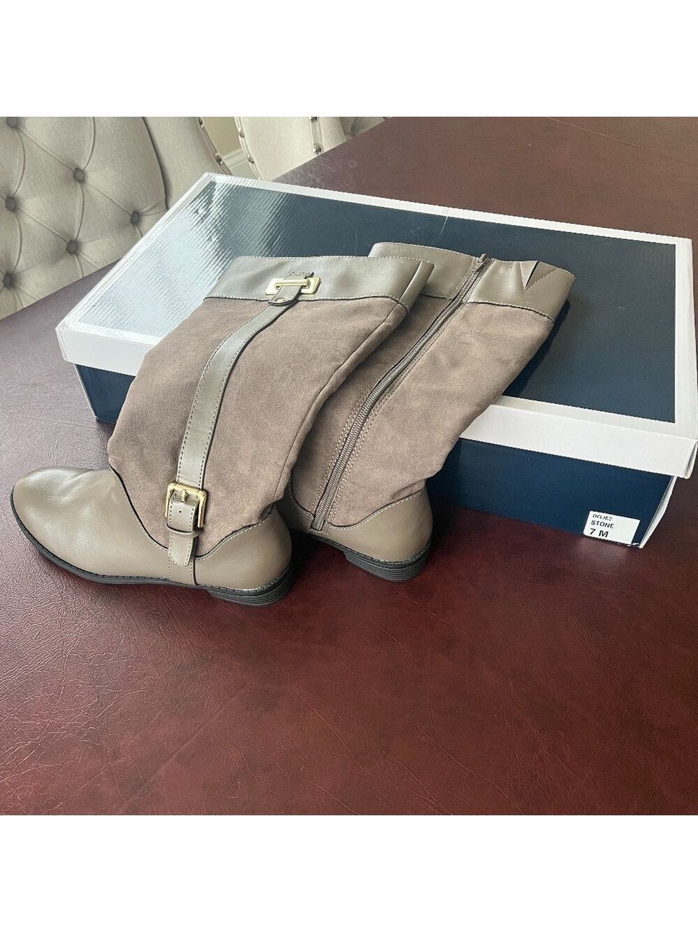 NIB STONE COLOR Karen Scott Deliee 2 Riding Boot